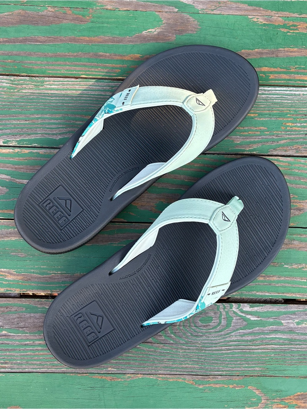 Reef Santa Ana Womens Sz 8 Mint Beach Outdoor Casual Flip Flops Sandals